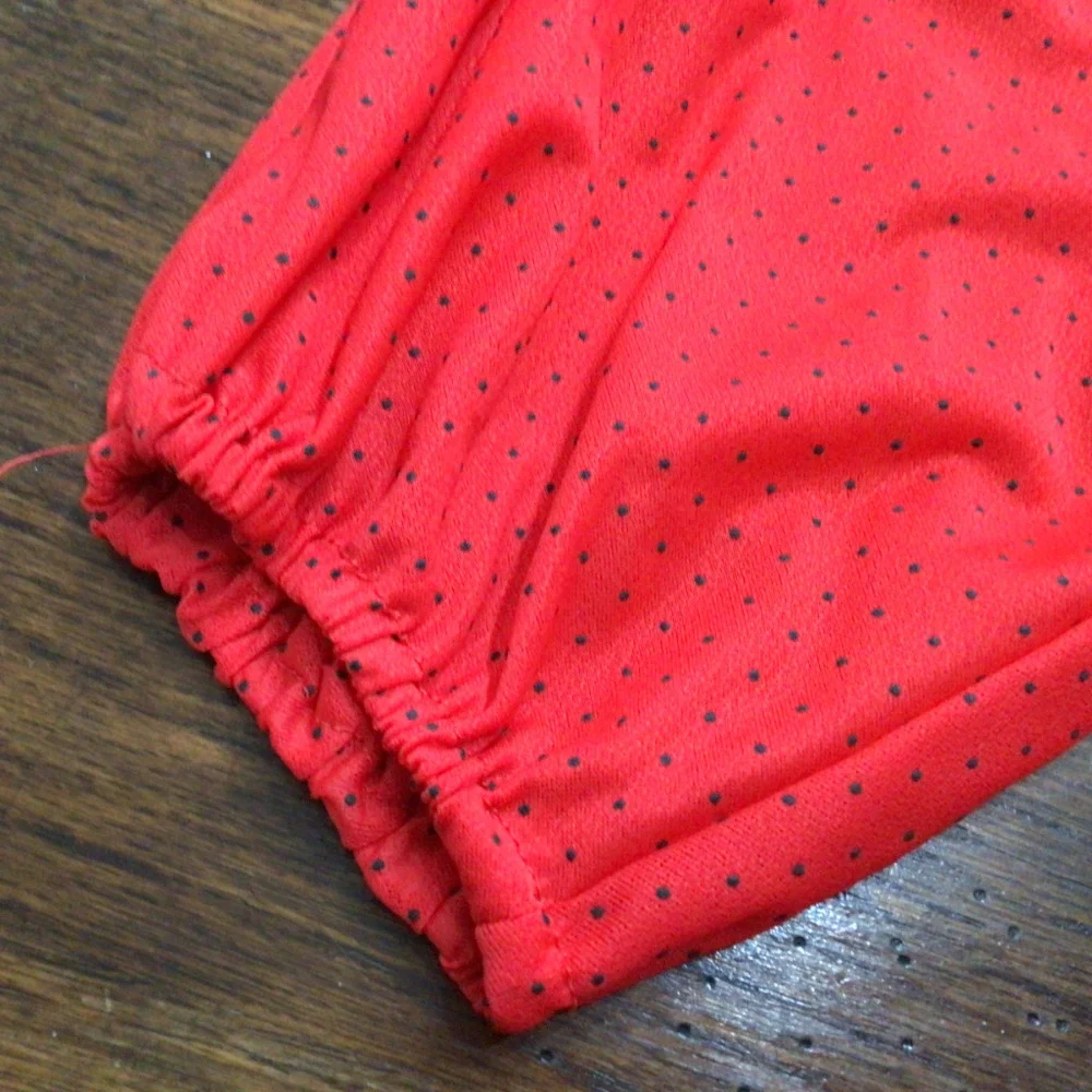 Vintage Strait  lane dress. Red with navy polka dots. Size 8 - Picture 9 of 9